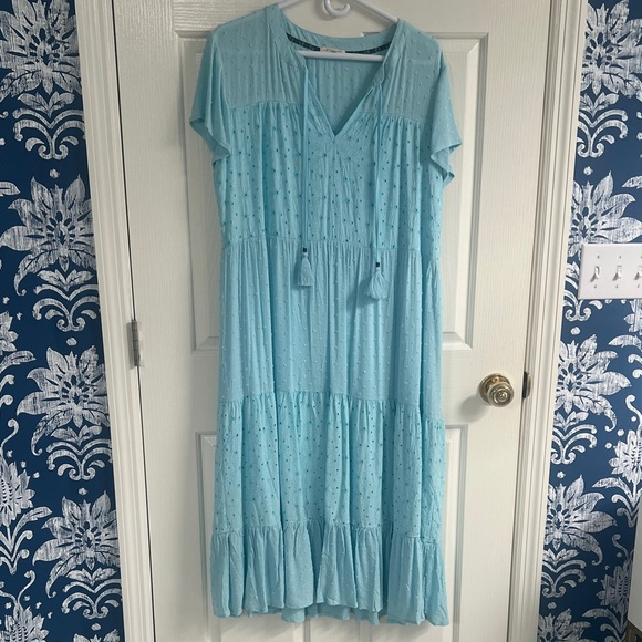 Kate and Sam Dresses & Skirts - Sky Blue Midi Dress with Tassel Details